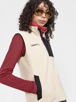Craft Adv Explore Pile Fleece Vest Women, ecru-black