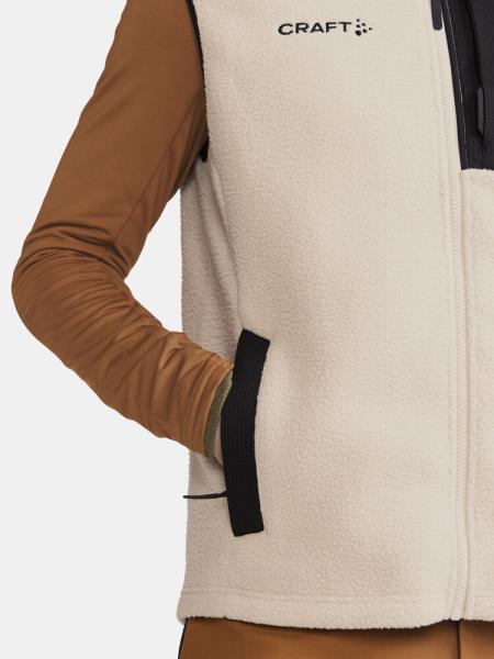 Craft Adv Explore Pile Fleece Vest Men, ecru-black