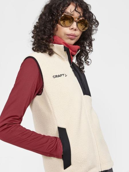 Craft Adv Explore Pile Fleece Vest Women, ecru-black