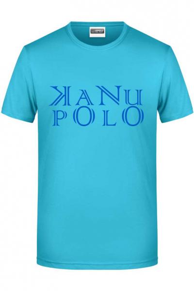 Men's Basic-T, turquoise-royalblue "KANUPOLO BLOCK"