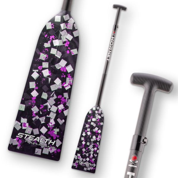 Hornet Stealth S5 PURPLE Sting, verstellbares Drachenbootpaddel CLAMP-​Inbus